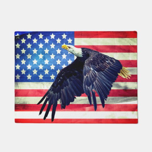 Patriotic Eagle and Flag  USA Doormat