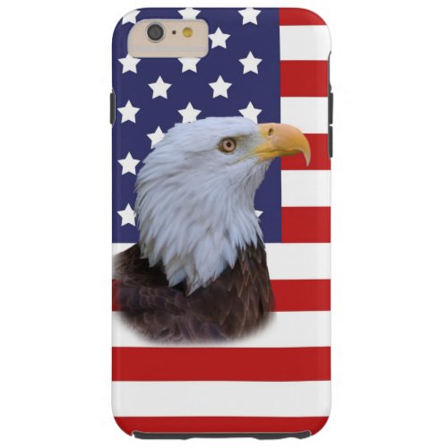 Patriotic  Eagle and USA Flag  Customizable Tough iPhone 6 Plus Case