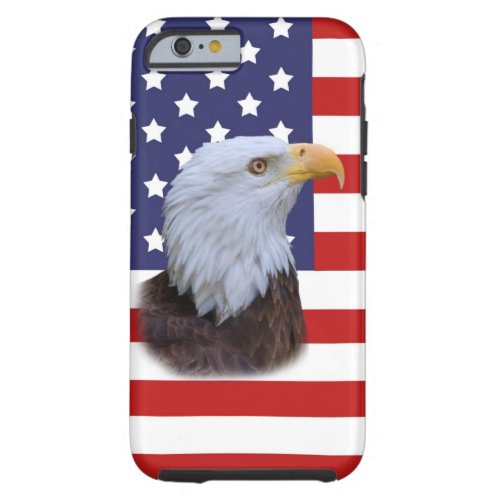 Patriotic  Eagle and USA Flag  Customizable Tough iPhone 6 Case