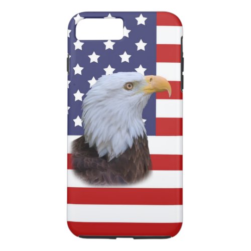 Patriotic  Eagle and USA Flag  Customizable iPhone 8 Plus7 Plus Case