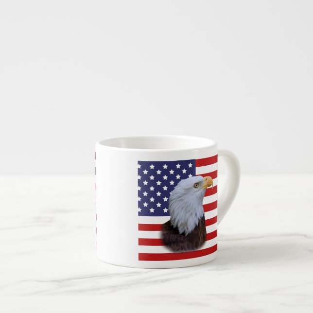 Patriotic  Eagle and USA Flag Espresso Cup (Front Right)