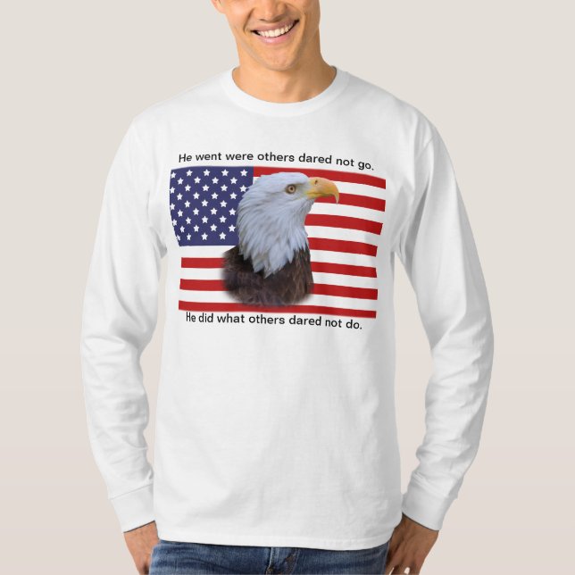 Patriotic  Eagle and USA Flag T-Shirt (Front)
