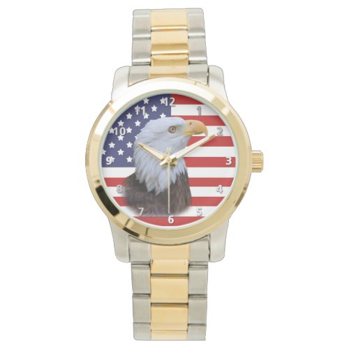 Patriotic  Eagle and USA Flag Watch