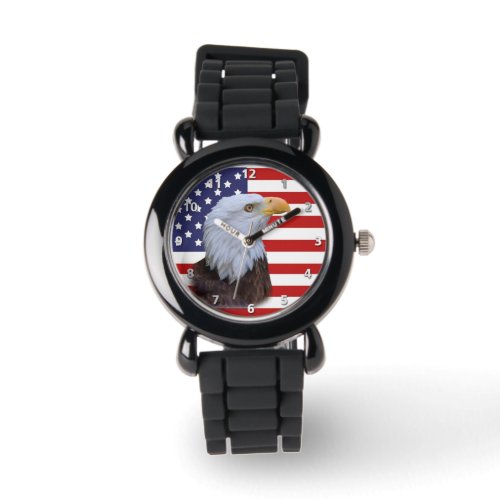 Patriotic  Eagle and USA Flag Watch
