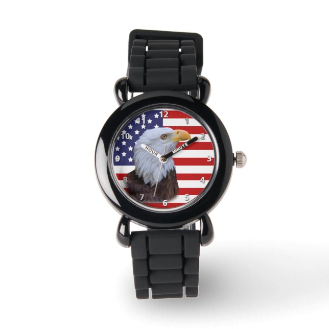 Patriotic  Eagle and USA Flag Watch (Front)