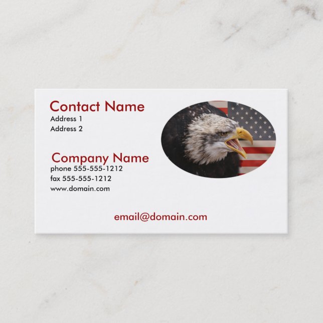 Patriotic Eagle Business Card (Front)