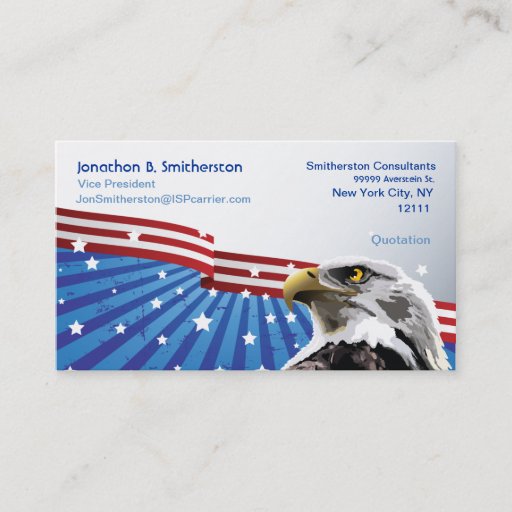 Customizable Patriotic Eagle Business Card