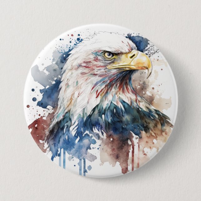 Patriotic Eagle  Button (Front)