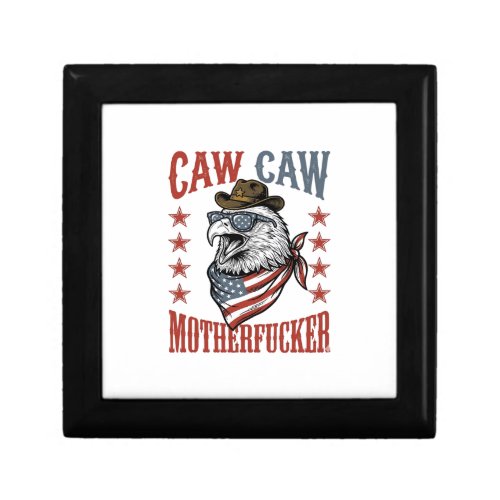 Patriotic Eagle Caw Caw Vintage Funny Shirt Design Gift Box