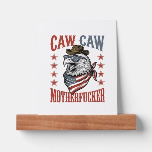 Patriotic Eagle Caw Caw Vintage Funny Shirt Design Picture Ledge