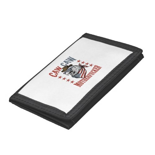 Patriotic Eagle Caw Caw Vintage Funny Shirt Design Trifold Wallet