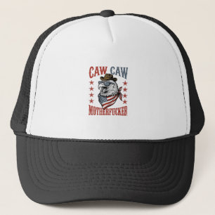 Patriotic Eagle Caw Caw Vintage Funny Shirt Design Trucker Hat
