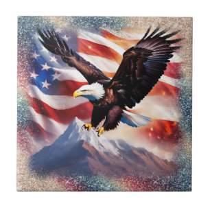 Patriotic Eagle Ceramic Tile