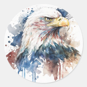 Patriotic Eagle  Classic Round Sticker