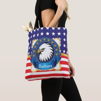 Patriotic Eagle Custom Tote Bag