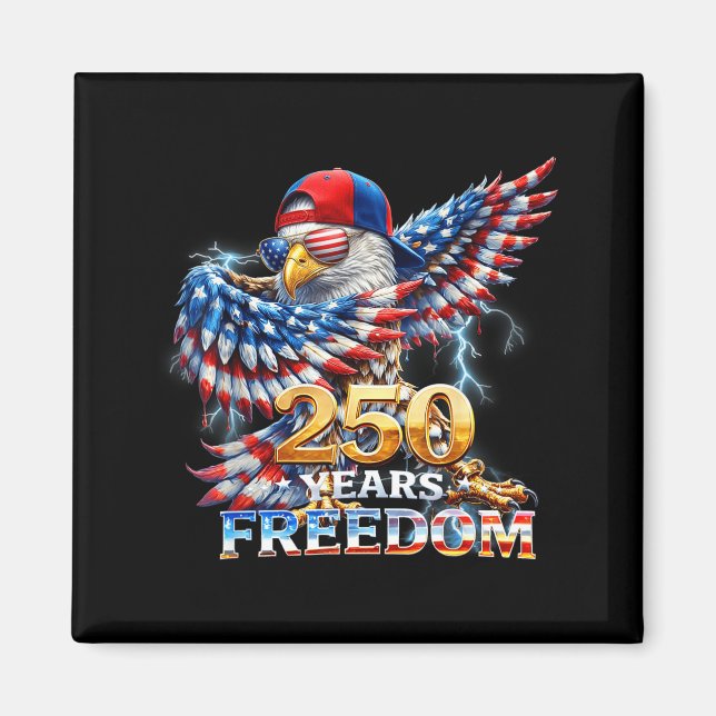 Patriotic eagle dabbing usa flag 4th of july magnet (Front)
