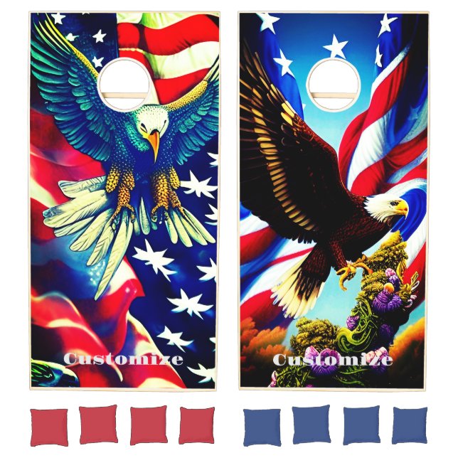 Patriotic Eagle Duo Cornhole Set (Set)
