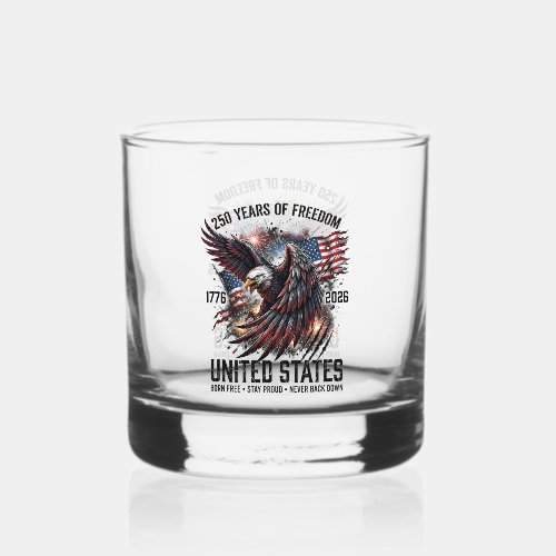 Patriotic Eagle Emblem | 250 Years of American  Whiskey Glass