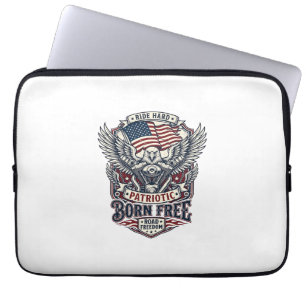 Patriotic Eagle Engine Biker Road Freedom Patriot  Laptop Sleeve