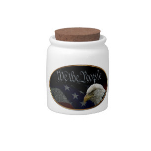 Patriotic Eagle & Flag Candy Jar