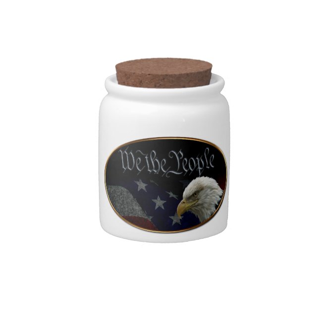 Patriotic Eagle & Flag Candy Jar (Front)