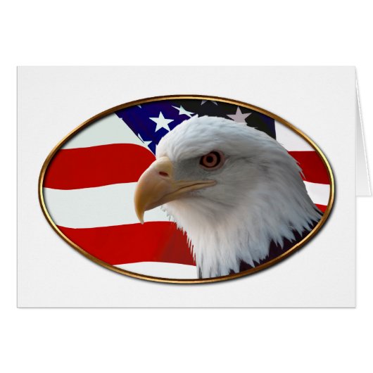 Patriotic Eagle & Flag Cards (Front Horizontal)
