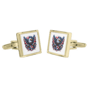 Patriotic Eagle Flag Cufflinks