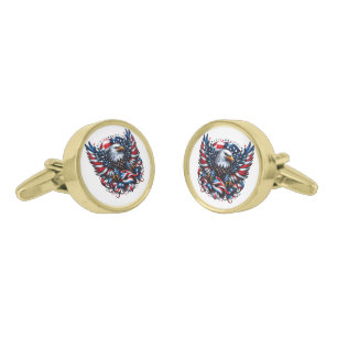 Patriotic Eagle Flag Cufflinks