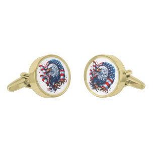 Patriotic Eagle Flag Cufflinks