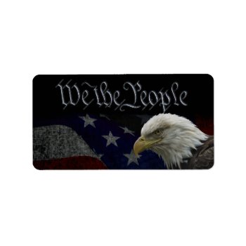 Patriotic Eagle & Flag Label by Lasting__Impressions at Zazzle