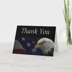 Patriotic Eagle & Flag Letterpress Thank You Card