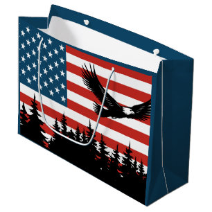 Patriotic Eagle flag party Large Gift Bag