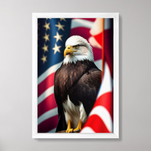 Patriotic Eagle Flag Poster Print