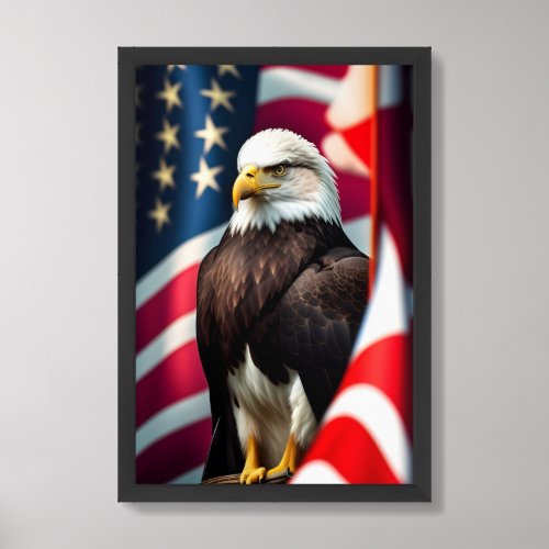 Patriotic Eagle Flag Poster Print