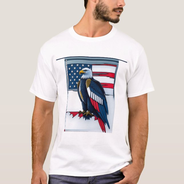 Patriotic Eagle & Flag T-Shirt (Front)