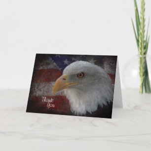 Patriotic Eagle & Flag Thank You Card