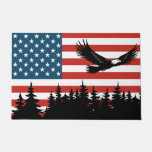 Patriotic Eagle Flag Trees Doormat at Zazzle
