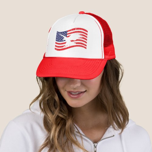 Patriotic eagle Flag USA Trucker Hat