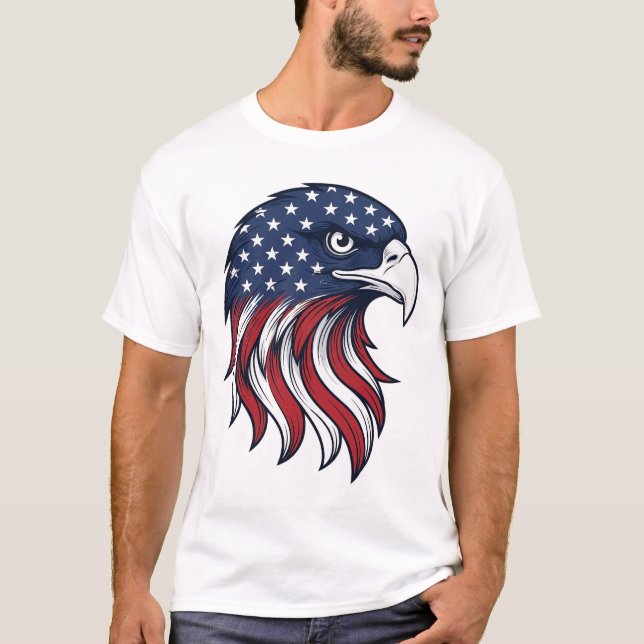 Patriotic Eagle Flag Vector Design for White Shirt (Front)