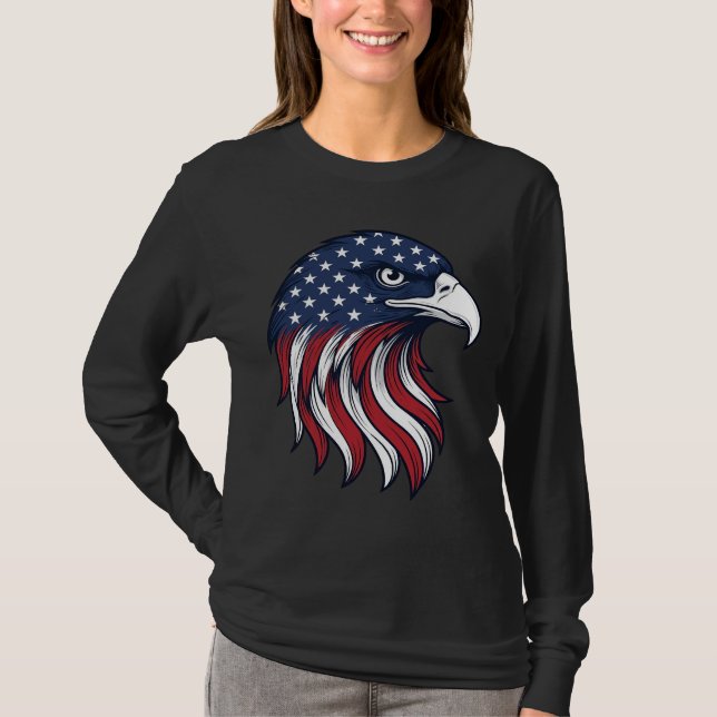 Patriotic Eagle Flag Vector Design for White Shirt (Front)