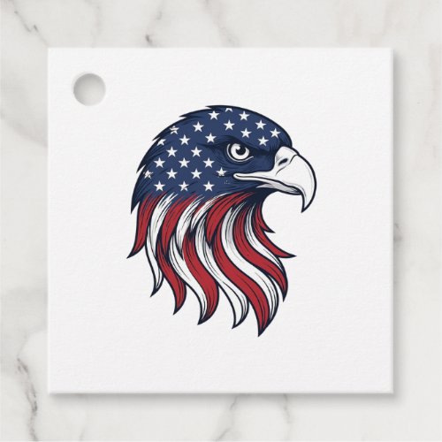 Patriotic Eagle Flag Vector Design for White Shirt Favor Tags