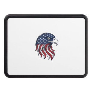 Patriotic Eagle Flag Vector Design for White Shirt Hitch Cover
