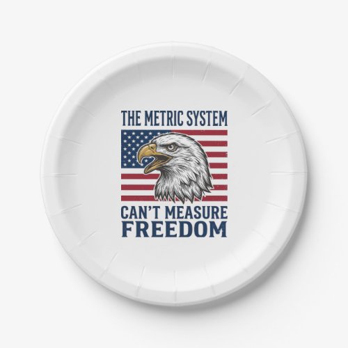 Patriotic Eagle Freedom Quote Vintage Vector Shirt Paper Plates