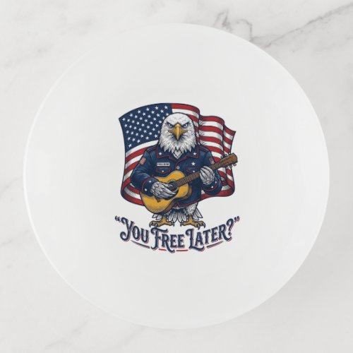 Patriotic Eagle Guitar Vintage Trinket Tray
