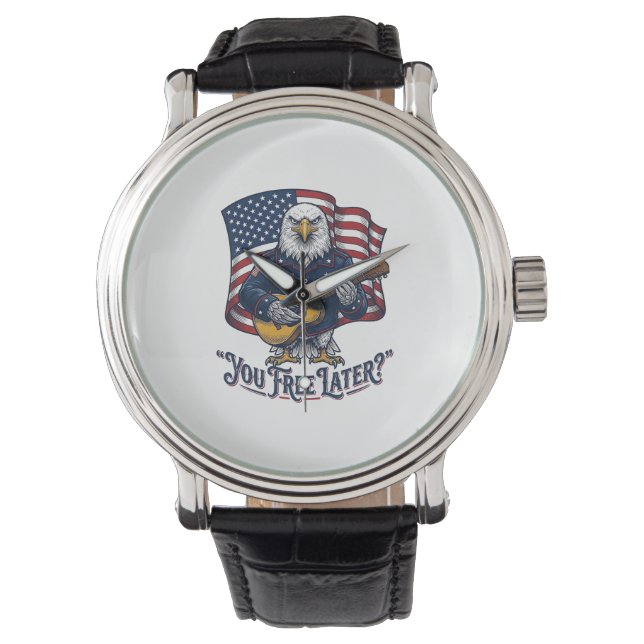 Patriotic Eagle Guitar Vintage Watch (Front)
