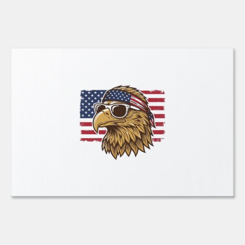 Patriotic Eagle Head Vintage Engraving Graphic_1 Sign