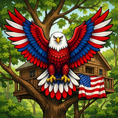 Patriotic Eagle Holiday Card