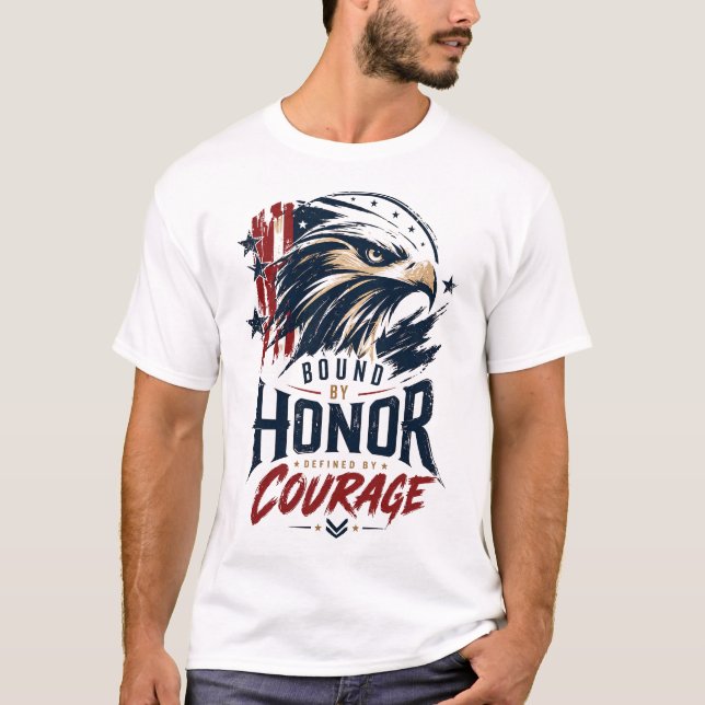 Patriotic Eagle Honor Courage Graphic T-Shirt (Front)