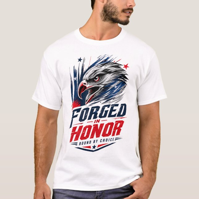 Patriotic Eagle Honor Graphic T-Shirt (Front)