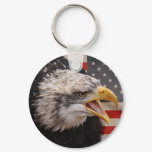 Patriotic Eagle Image Keychain